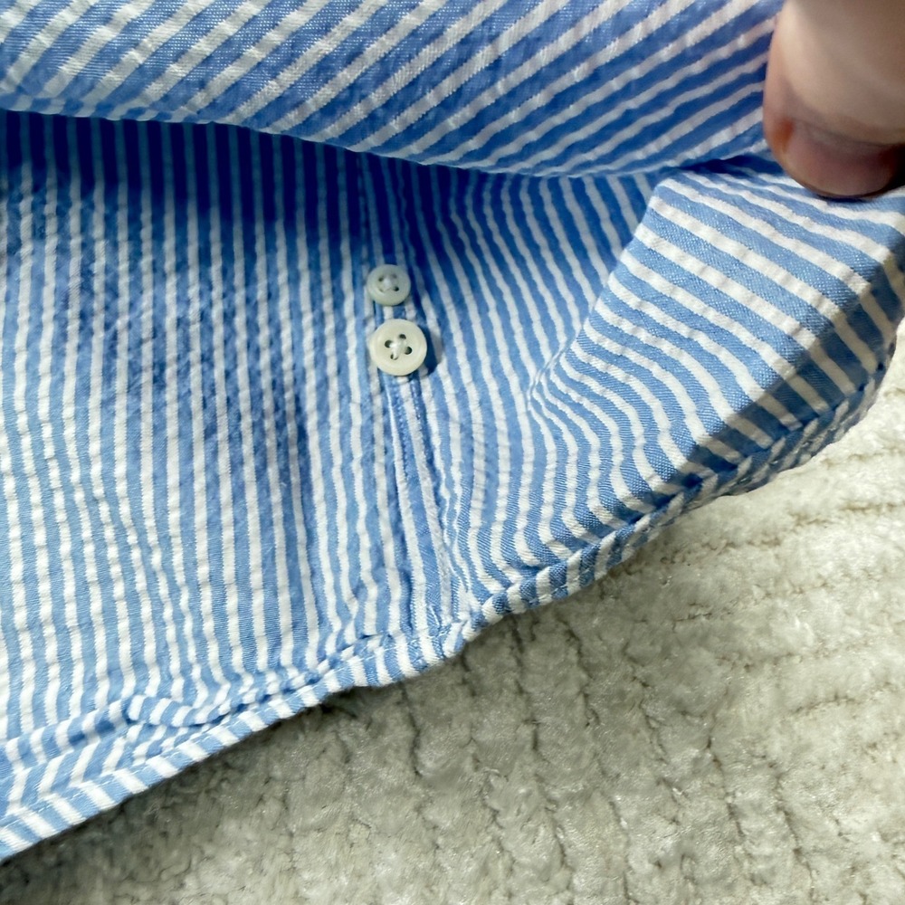 Ralph Lauren Button Down Mens 2XLT Seersucker Short Sleeve Resort Cruise Preppy - Picture 9 of 12